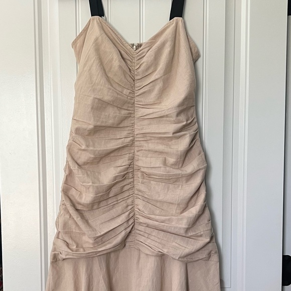 ATSU Summer Ruched MIDI Dress beige size 6 - Picture 7 of 10